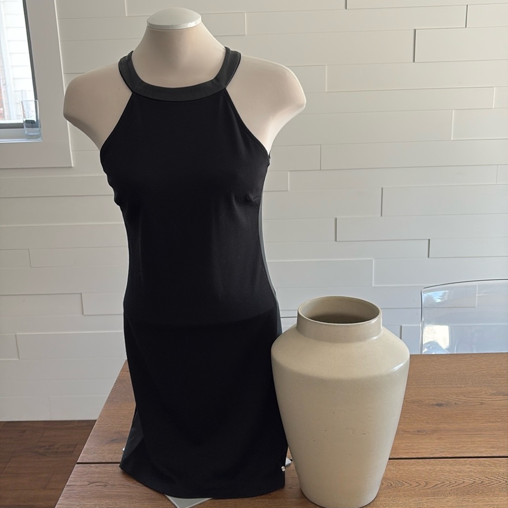 M Guess Dress with faux Leatherneck and side bands